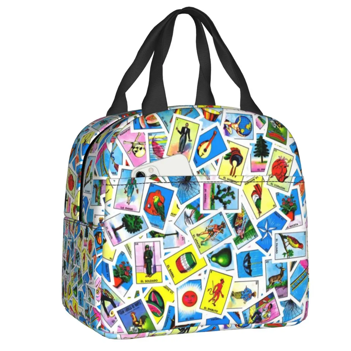 Tarjeta de Loteria personalizada, lotería de Bingo mexicano, loncheras reutilizables para mujer, refrigerador multifunción, bolsa de almuerzo con aislamiento térmico para alimentos, trabajo