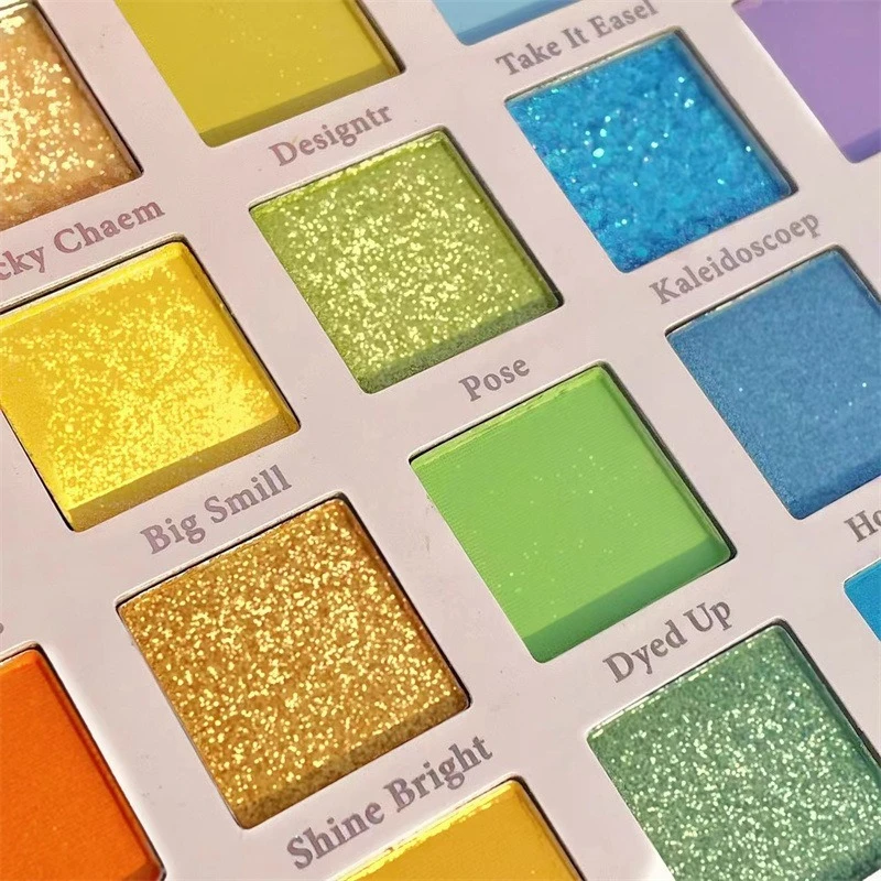 30-Farben-Lidschatten-Palette, Regenbogen-Korallen-Perlenglitter, matte Pailletten, schimmernder, hochpigmentierter Lidschatten für Party- und Tanzshow-Make-up – Detail 8