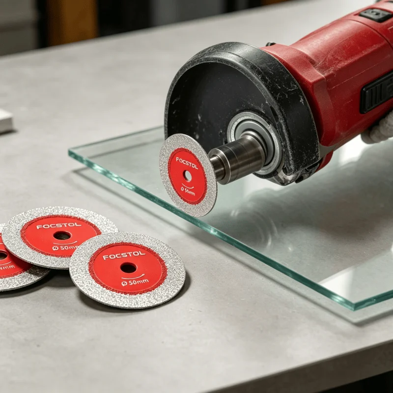 FOCSTOL Diamond Cutting Disc Glass Jade Crystal Tile Marble Saw Blade Brazed Glass Engraving Round Shank Mini Saw Blade