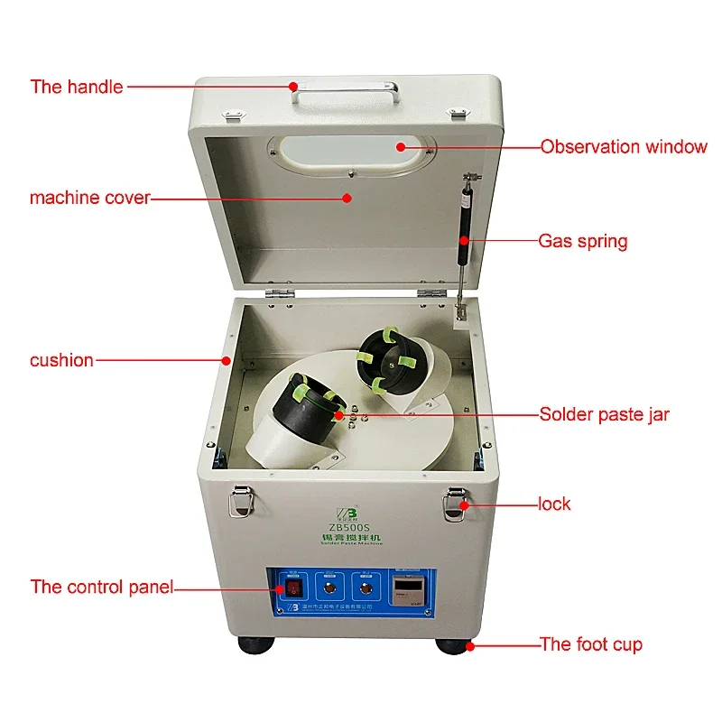 Automatic Solder Paste Mixer Solder Cream Mixer ZB500S Repair PCB Solder Station 500-1000G Tin Cream Mixer