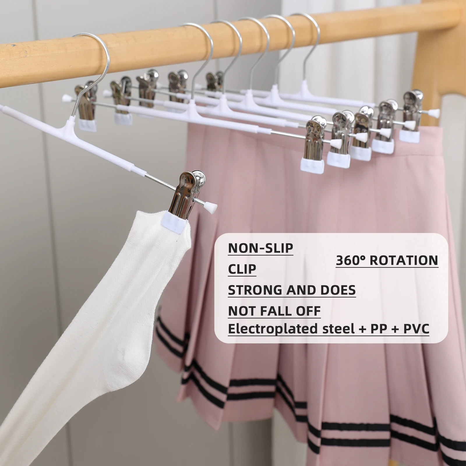 Trouser rack trouser clip Household seamless trouser rack household stainless steel hanging clothes skirt hanging pants hanger