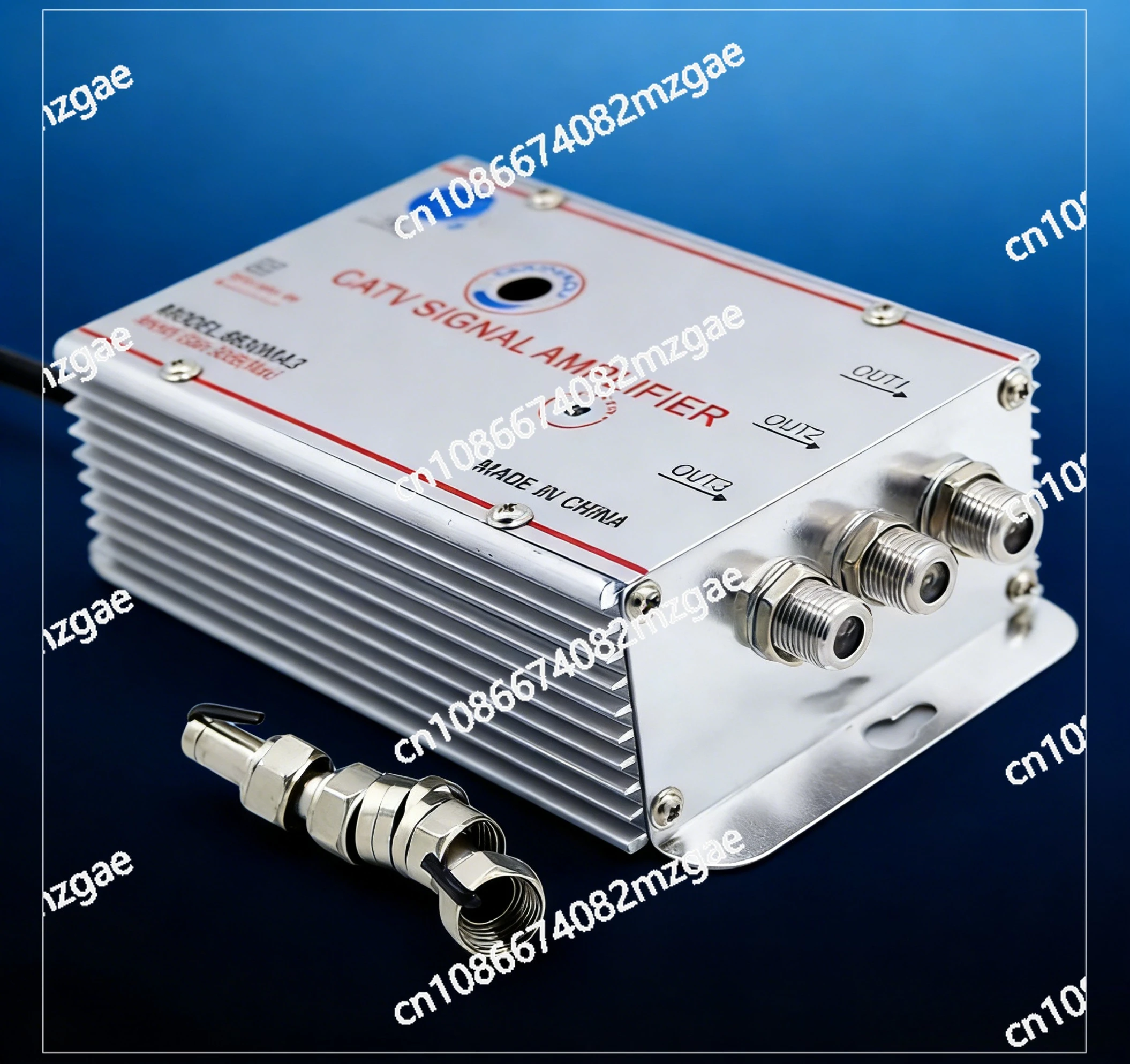 Household 4-Way TV Signal Amplifier 30dB, 45-860MHz Cable TV Antenna Booster Signal Enhancer