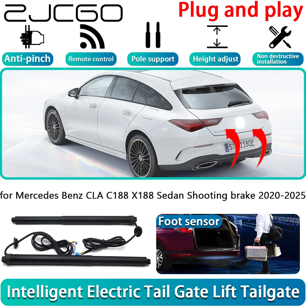 

ZJCGO for Mercedes Benz CLA C188 X188 Sedan Shooting brake 2020-2025 Powered Tailgate Power Liftgate Automatic Tailgate System
