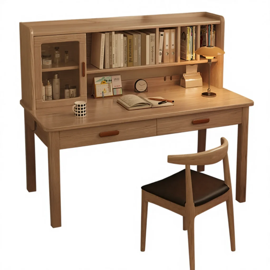 

# Bookshelf Writing Desk Modern for Student Home Study Girls Bedroom Makeup Computer Desk for Villa Use