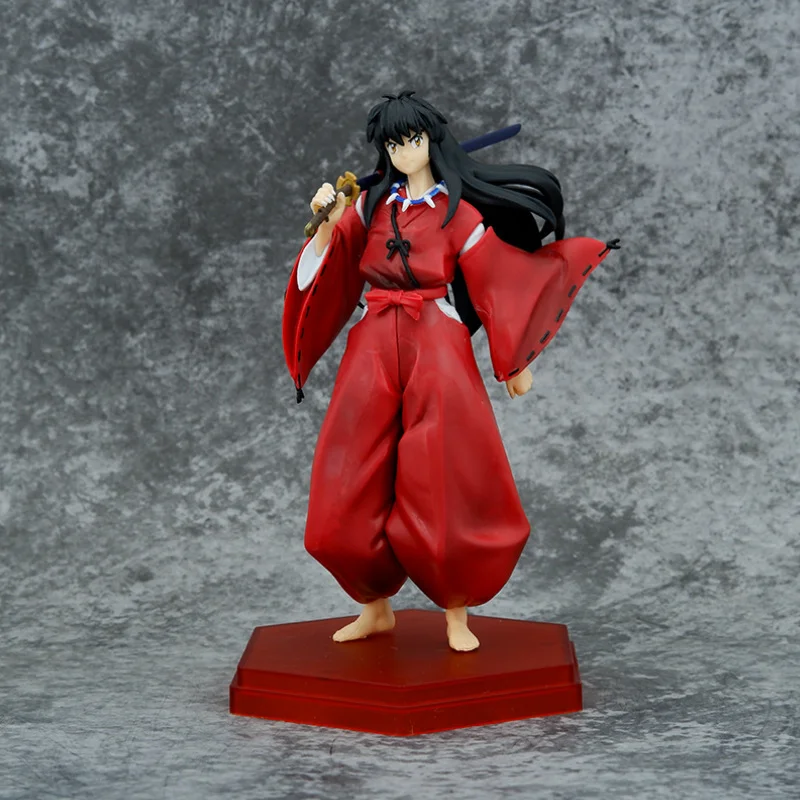 20cm Inuyasha Anime Action Figure Collectible Statue Standing Pose Two Styles (White/Black Hair) for Toy & Hobby