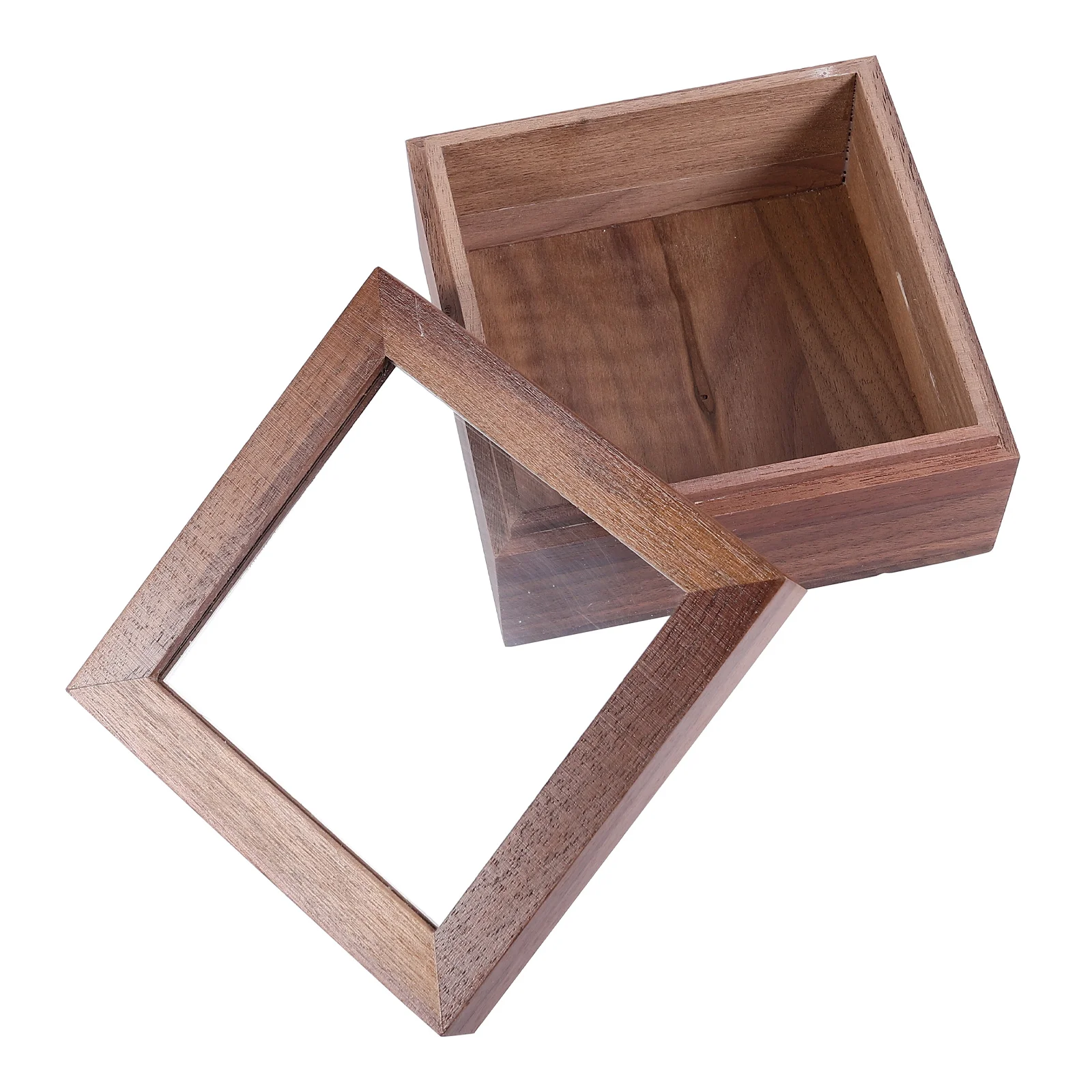 

Window Gift Box Mobile Phone Storage Sundries Organizer Desktop Accessories Stationery Wooden Jewelry Case Decorative