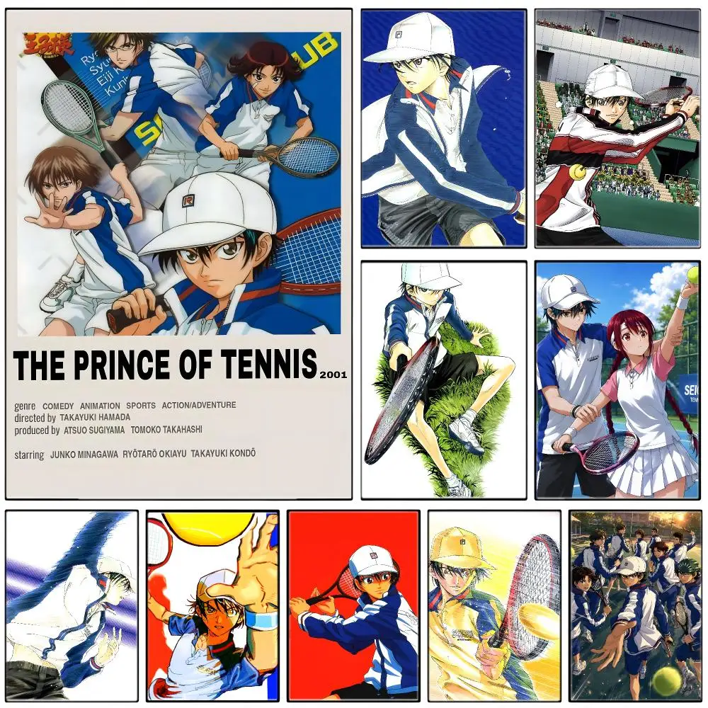 Sport Anime T-The Prince of Tennis Poster  Self-adhesive Art Waterproof Paper Sticker Coffee House Bar Room Wall Decor