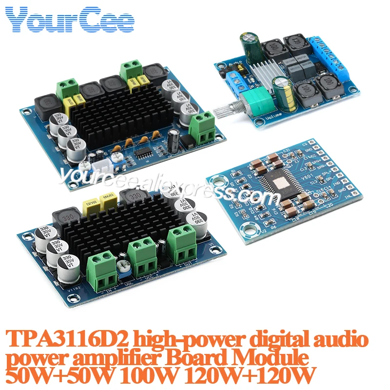 TPA3116D2 Модуль платы цифрового усилителя мощности звука класса D XH-M562 50 Вт + 50 Вт Стерео M542 100 Вт M543 120 Вт + 120 Вт XY-502 50 Вт + 50 Вт