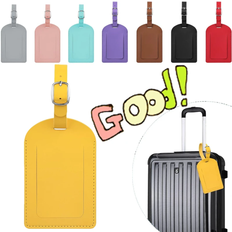 

Newest PU Luggage Tag Light Soft Travel Accessories Travel Color Airplane Luggage Tag Boarding Pass Suitcase Tag Pu Leather