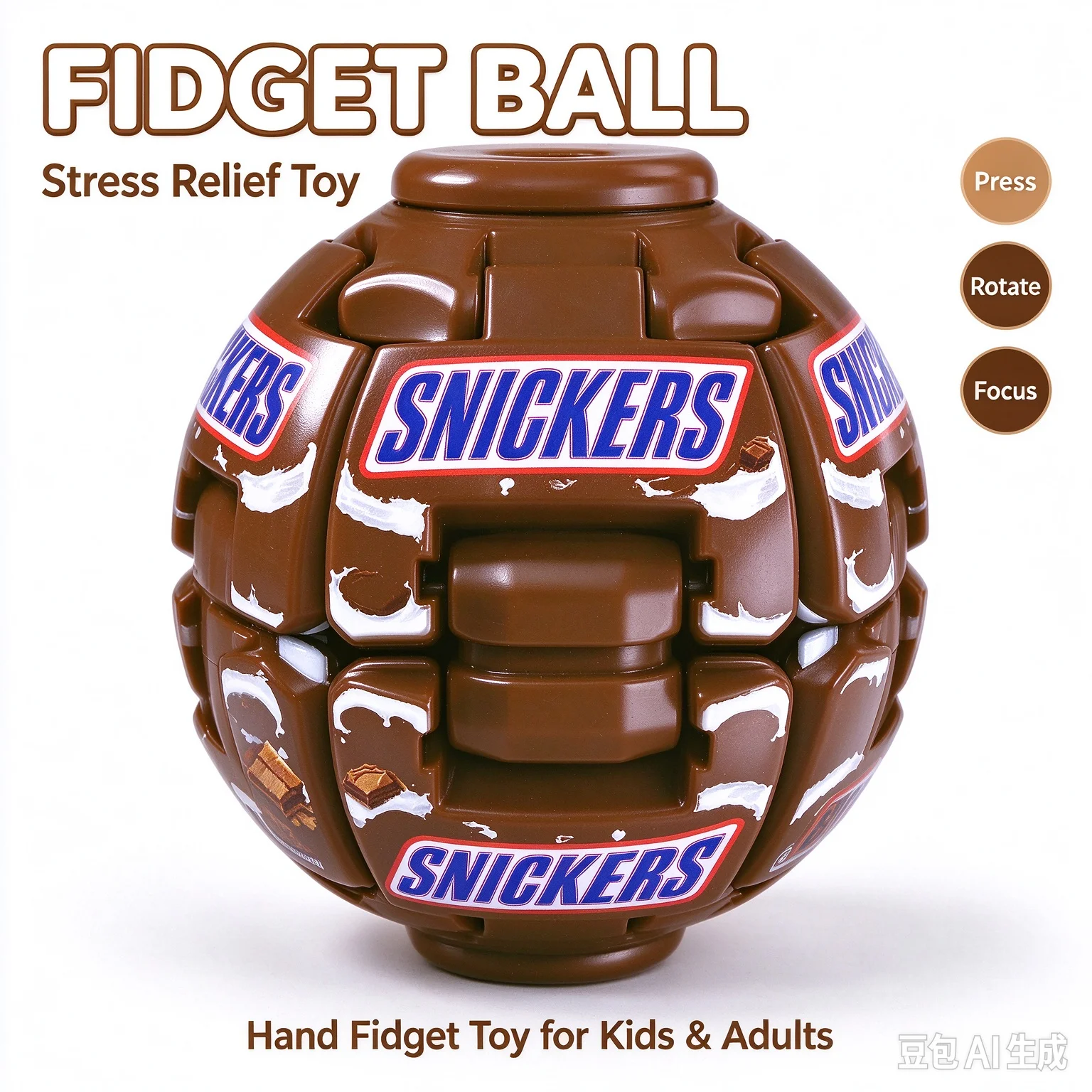Snacks, fruits, creative stress-relieving toys - the fingertip spinner, with a pressable can design, helps to relieve stress