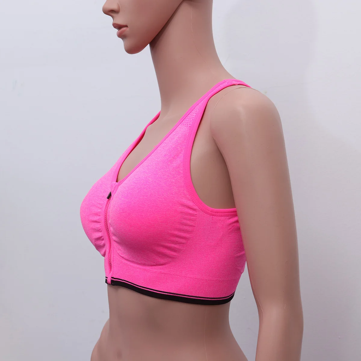 

Rosy Wireless Shockproof Sports Bra Front Zipper Padded Yoga Vest Fitness Workout Running Tops for Women Size M