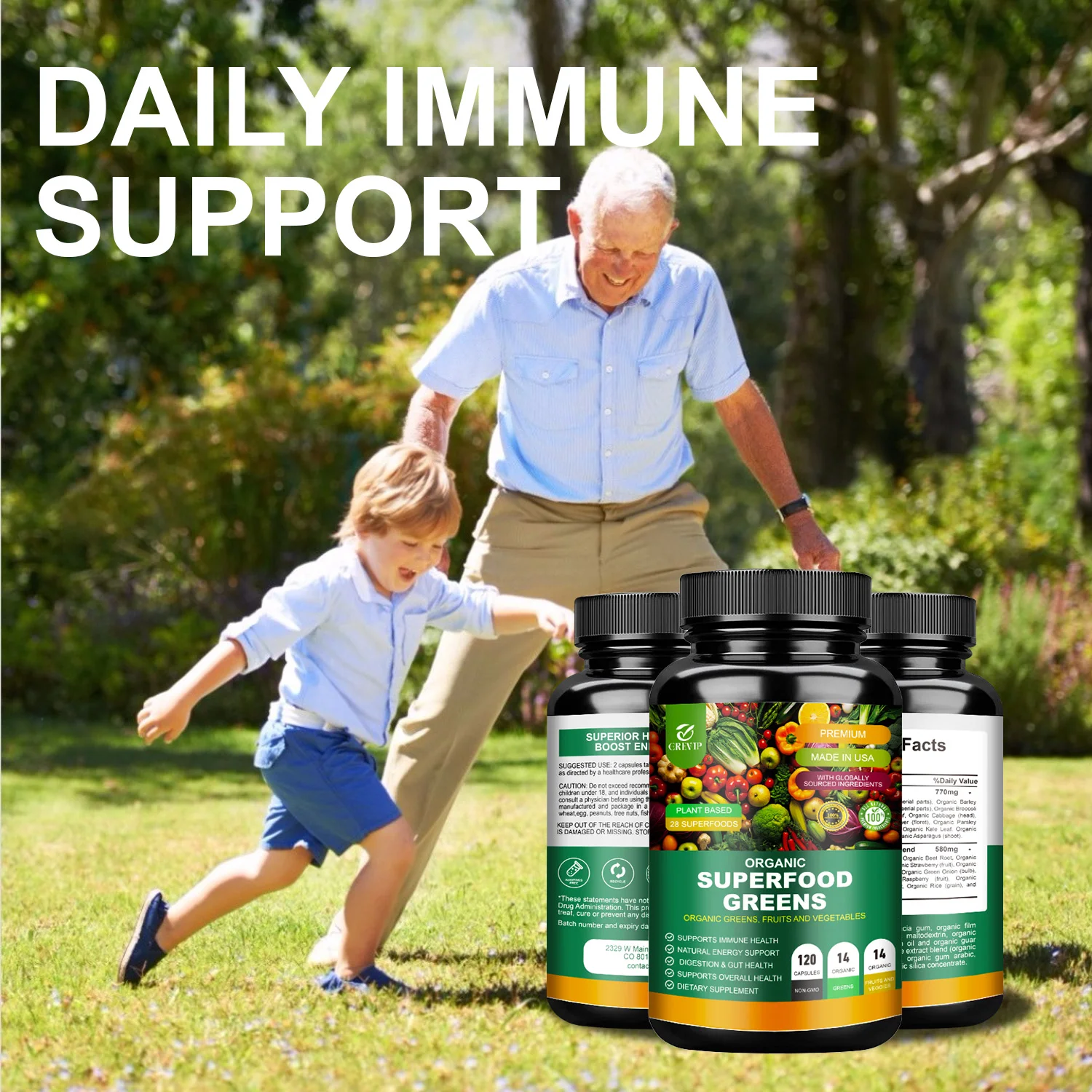 ซุปเปอร์กรีนออร์แกนิก -เพิ่มพลังงาน ภูมิคุ้มกัน และสุขภาพลำไส้