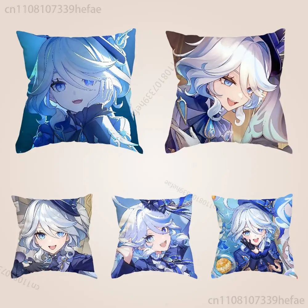 

Genshin Impact furina Pillow Cases for Bedroom Living Room Sofa Home Decor Polyester Cushion Cover with Zipper
