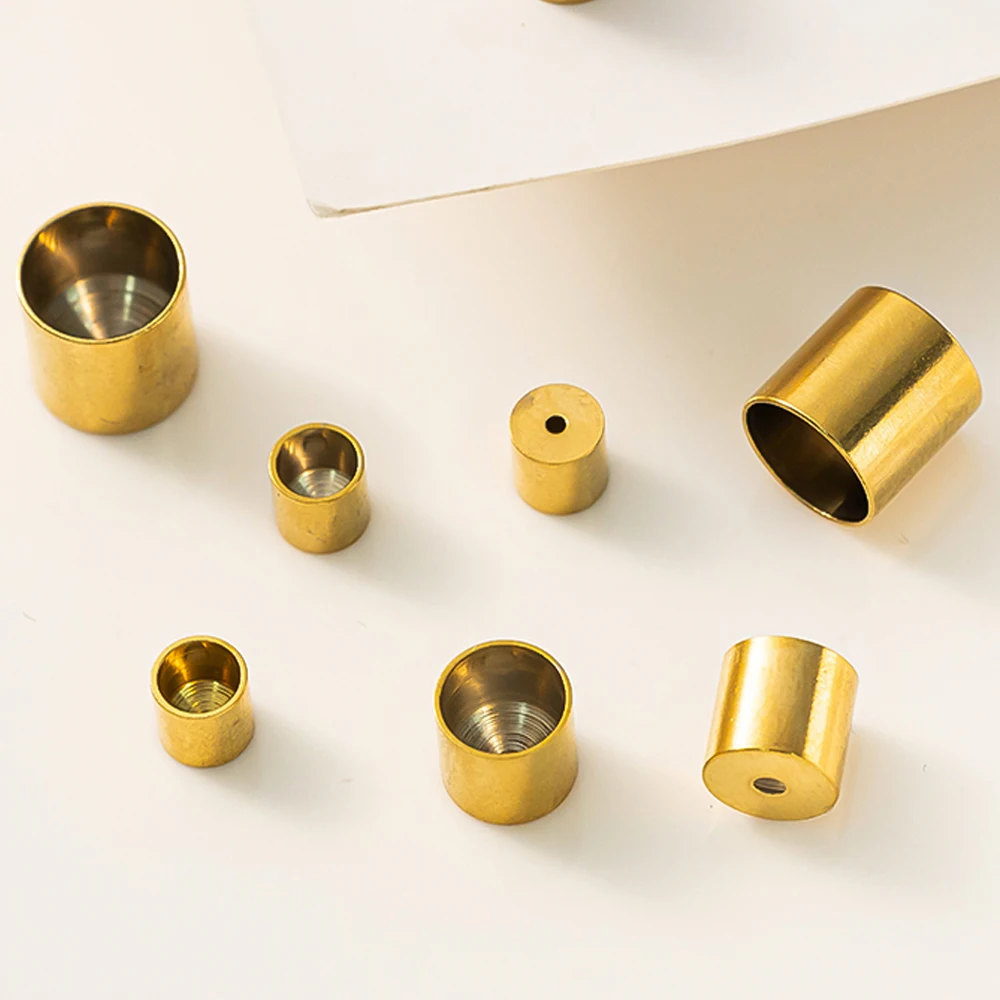 20pcs Stainless Steel Cylinder Leather Cord Clasp Crimp Tip End Cap For DIY Necklace Bracelet Connectors Jewelry Making Supplies image 6