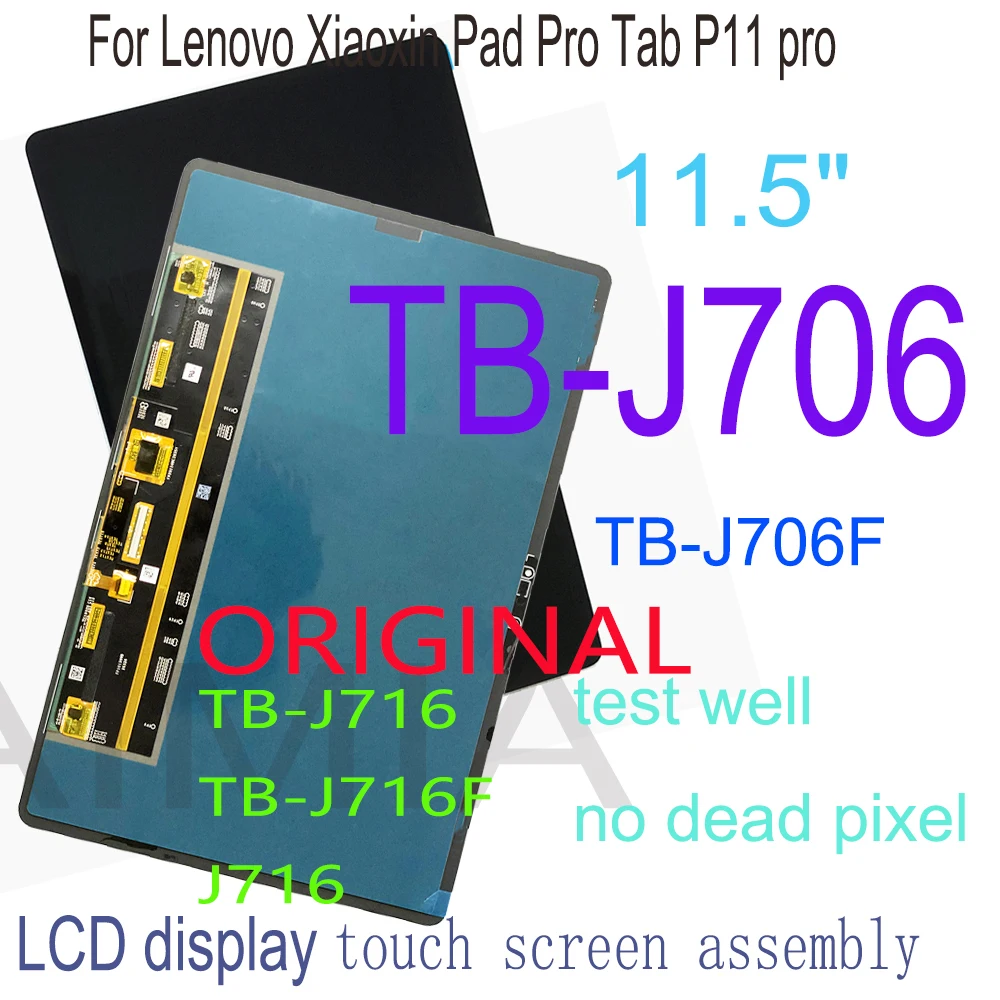 

original 11.5" amoled for lenovo pad tab p11 pro tb-j706f tb-j706l tb-j716 j716 j706 lcd display touch screen digitizer assembly