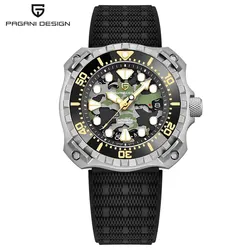 PAGANI DESIGN 2024 New Military Men Mechanical Watch Fashion Camouflage Hollow Dial Automatic Watch 200M Sports Diving Watches