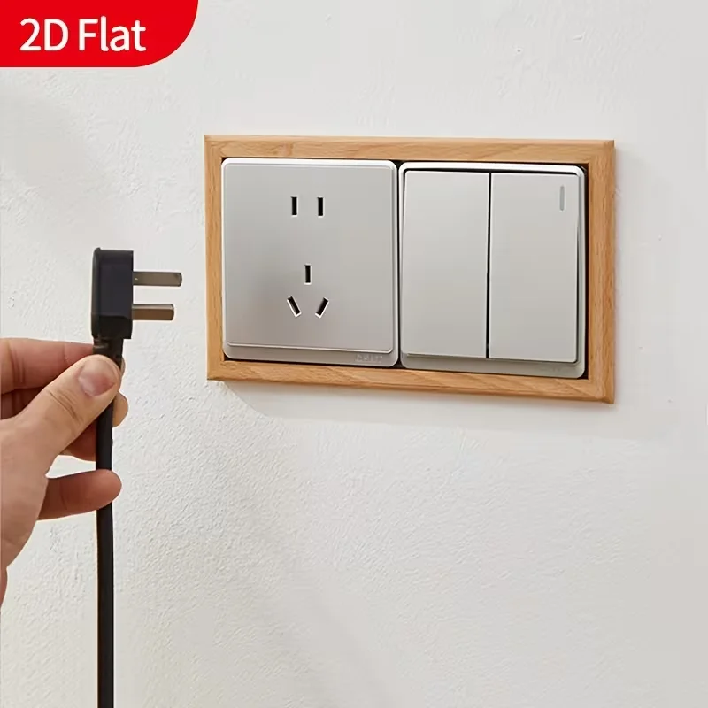 1PC 2D Flat Beech Wood Switch Frame, Simple Decorative Frame for Solid Wood Wall Sockets, Suitable for Living Rooms, Bedrooms