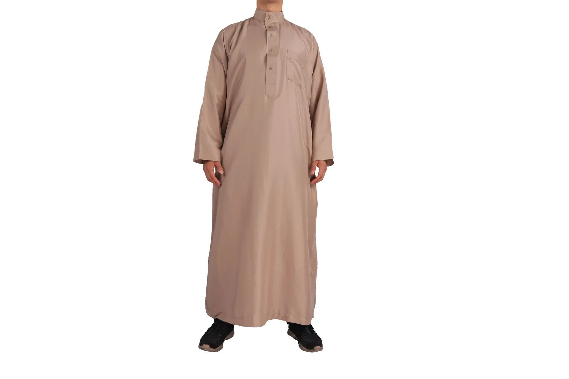 New Muslim Loose Stand Collar New Saudi Round Neck Hui Robe Arab Middle Eastern Men\'s Islamic Clothing