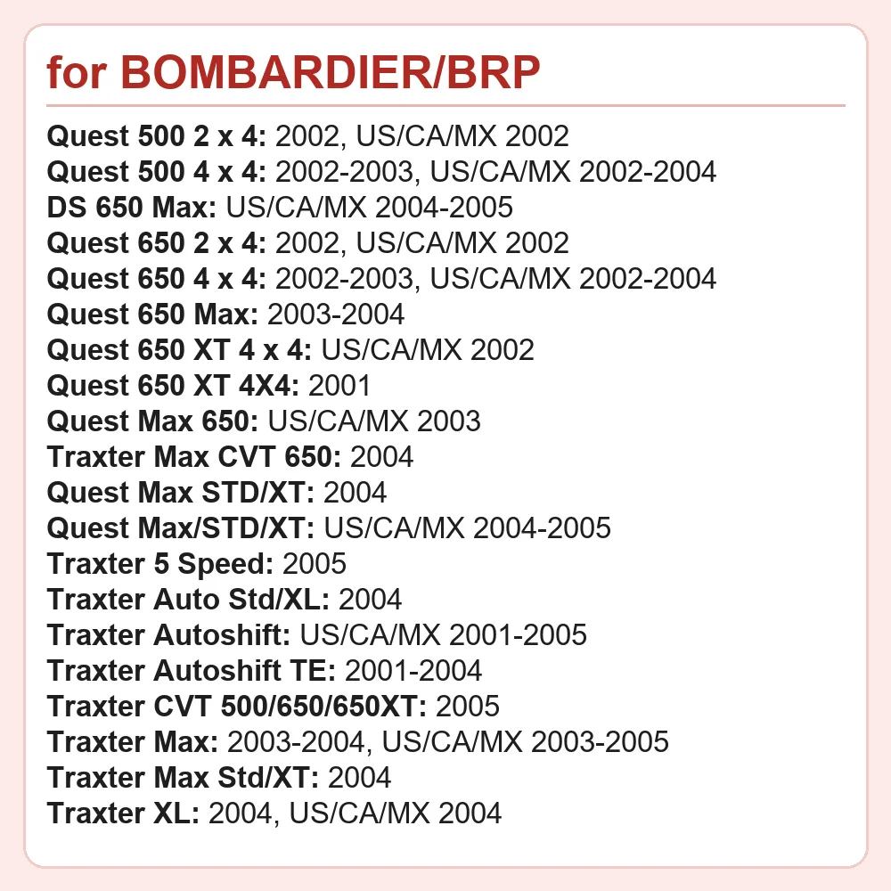 Front Rear Brake Pads for BOMBARDIER/BRP Quest 500 DS 650 Quest 650 Quest Max 650 Traxter Max CVT 650 Quest Max Traxter 5 ATV