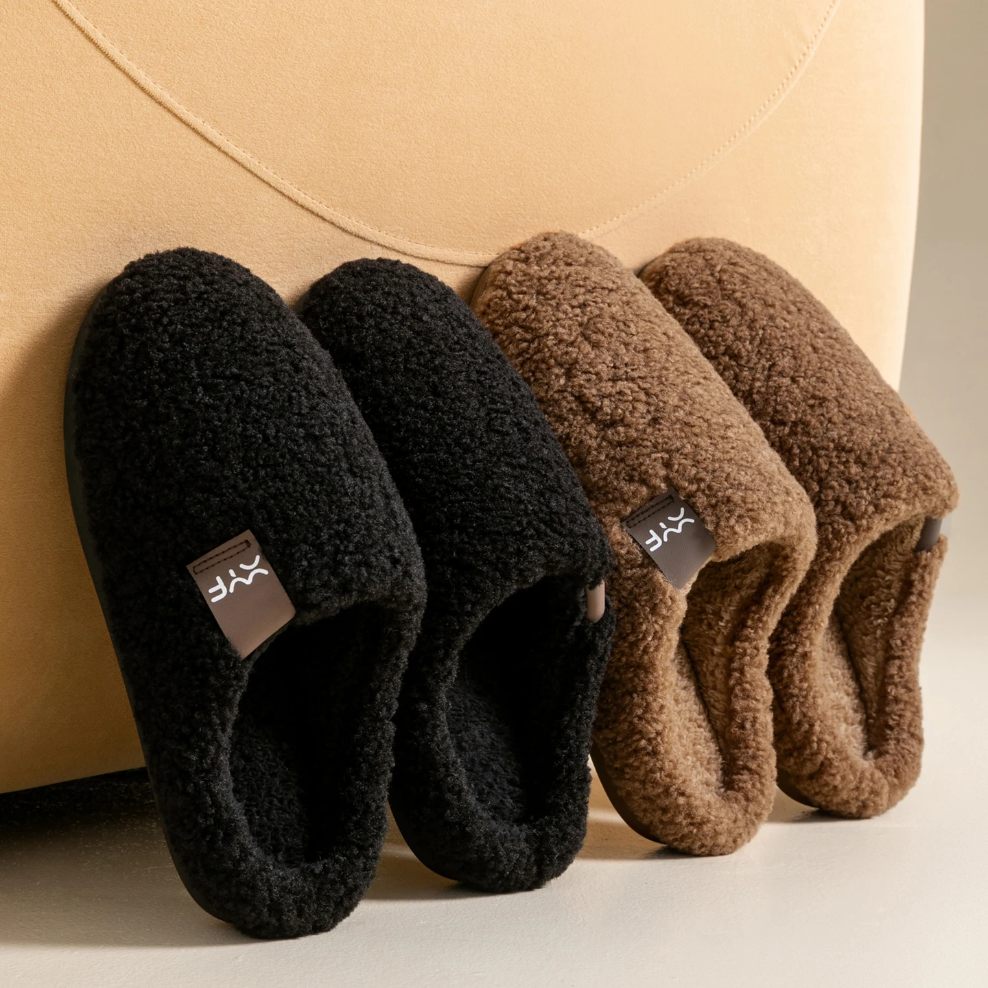 

Men's Winter Slippers Indoor, Soft Sole Non-Slip House Shoes, Warm Fuzzy Moccasin Comfortable Solid Color Simple Design