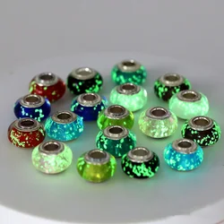 New Luminous Glass Beads Charm Fit original Bracelet Bangle Fashion necklace Jewelry for Women Men gifts DIY Accessories