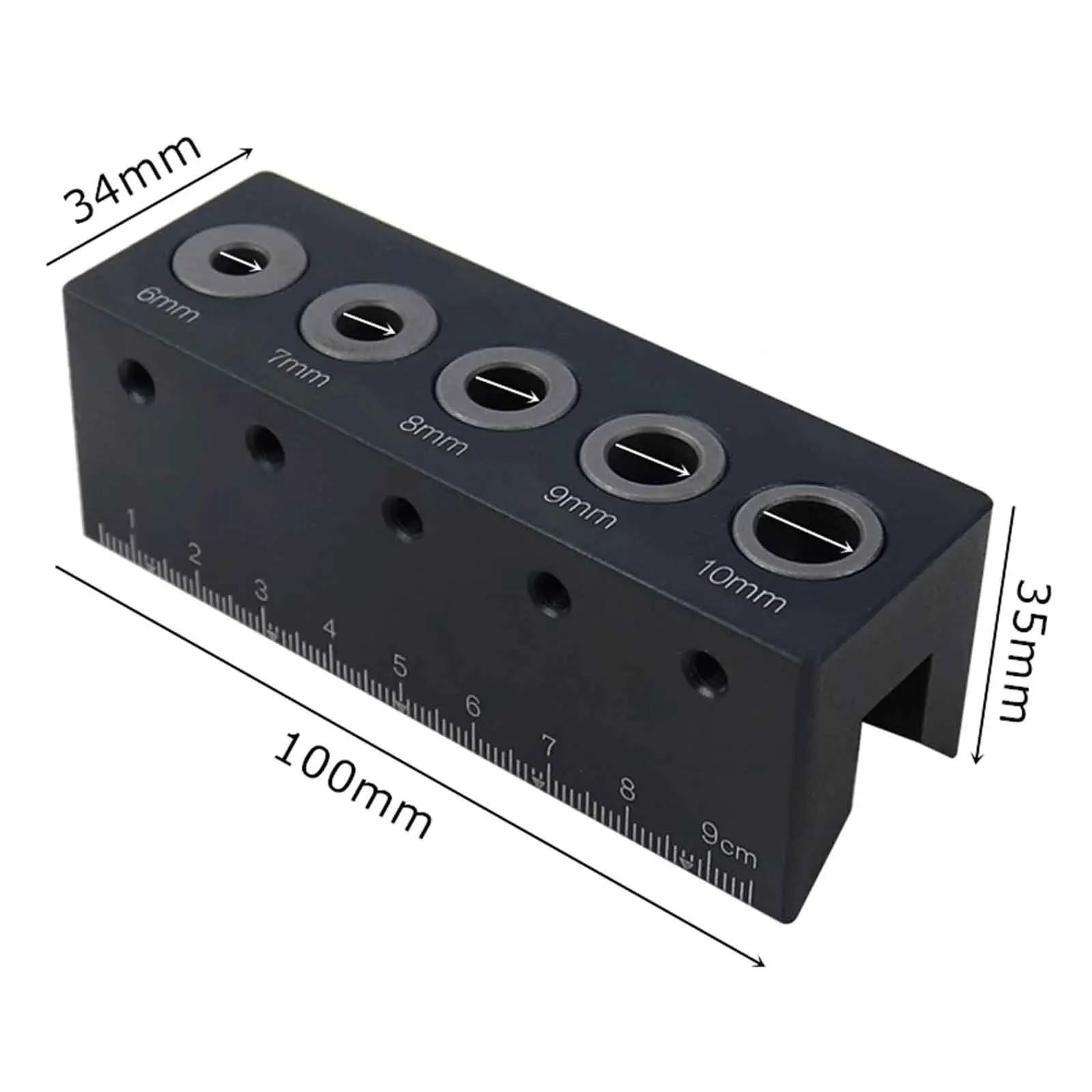 Round Wood Vertical Doweling Jig Set, 6/7/8/9/10mm Straight Angle Drill Guide Pocket Hole Jig Kit Locator Carpentry Tools