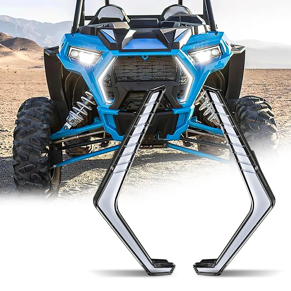 

2pcs led DRL for Polaris RZR 1000 XP XP4 Turbo S 2019-2023 LED Front Center Grille Lamps Turn Signal Daytime Running Lights
