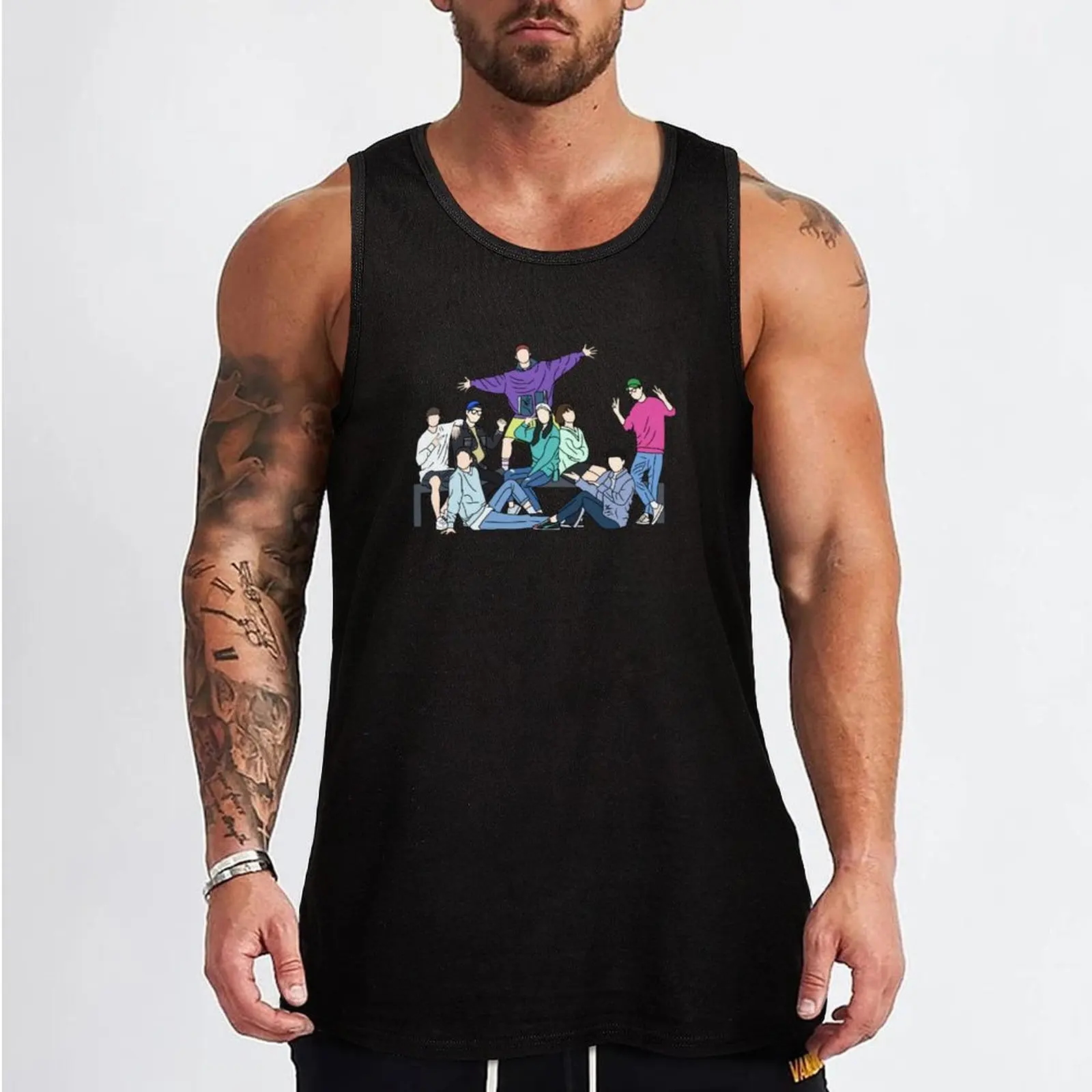 Running Man (Korean Variety Show) Tank Top sleeveless vest men sports suits Men's fitness t-shirt