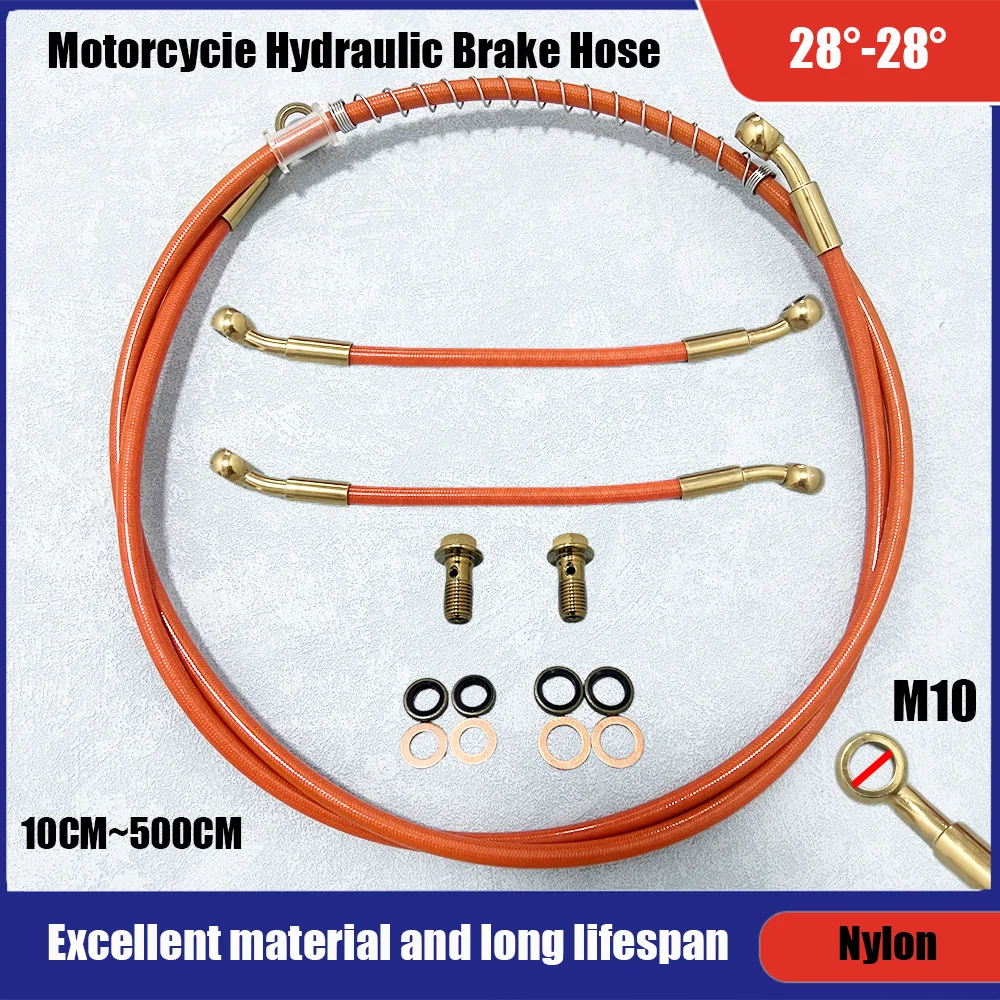 

10cm- 500cm Nylon motorcycle dustproof special multi angle high-temperature resistant brake oil pipe hose fuel pipe or joint M10