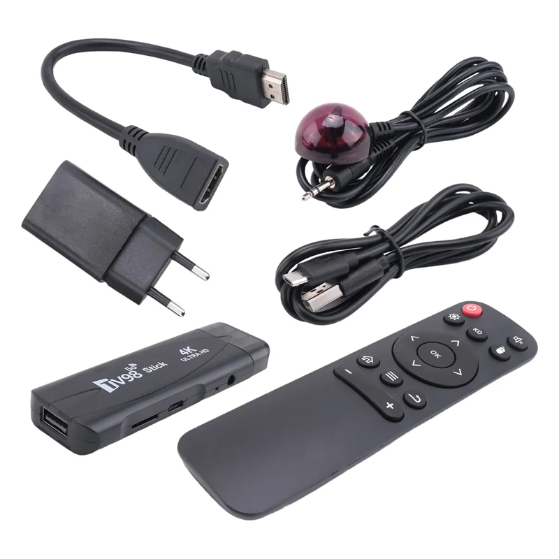 A98Z TV98 TV STICK 4K 60Fps décodeur 2G + 16G Android12.1 2.4G 5G Wifi Android installation facile (prise ue)