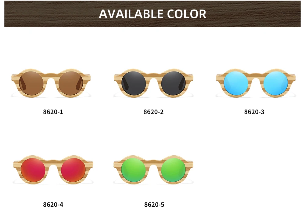 GM Natürliche Zebra Bambus Holz Aduit Sonnenbrille Handgemachte Polarisierte Gläser Spiegel Beschichtung Linsen Brillen Mit Geschenk Box 8620C – Detail 5
