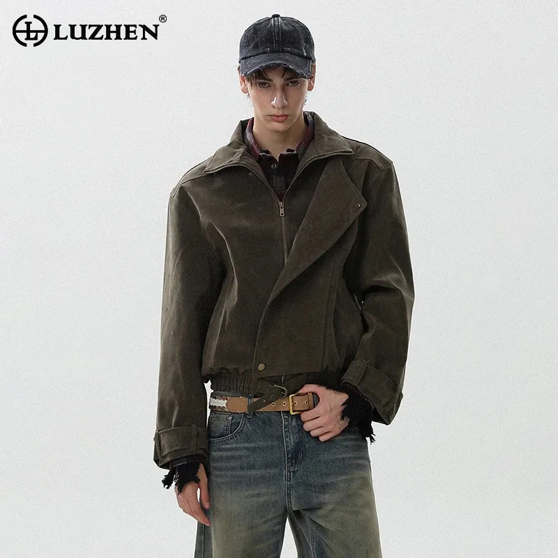 

LUZHEN Fashion Handsome Solid Color Casual Jacket Men 2025 Autumn High Quality Original Korean High Quality Male Clothes JY4080