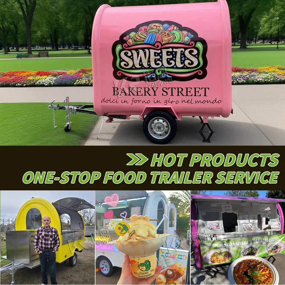 Mobiele Hotdog-ijskar Food Truck Mobiele BBQ Koffie Catering Trailer Voedselaanhangwagen met volledige auto-accessoires