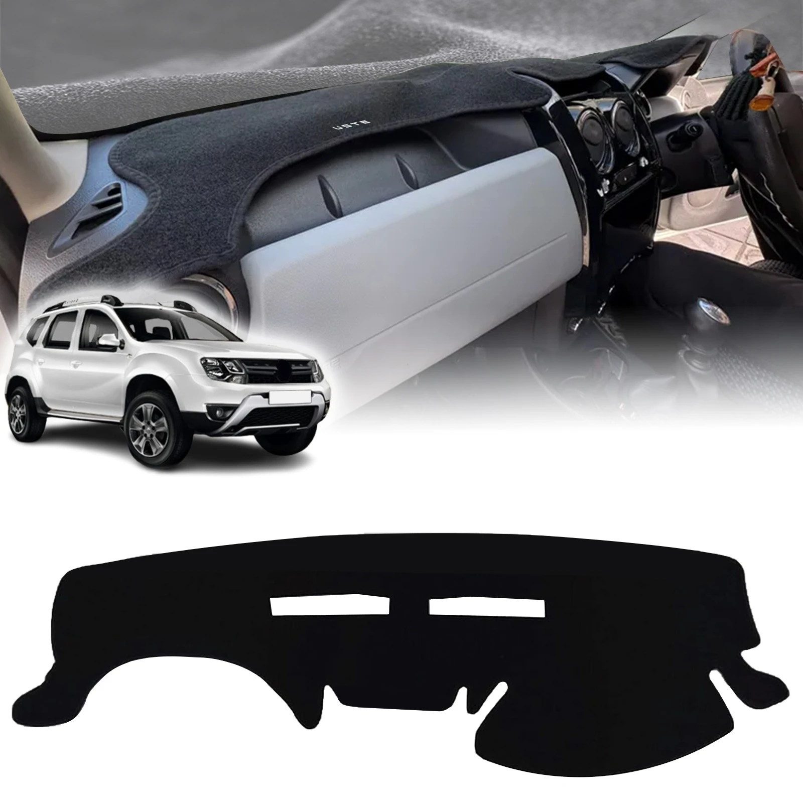 for Renault Duster Dacia Duster 2017-2014 Perfect Fit Dashboard Mat Sun Protection Anti‑Reflection Cover Dash Pad Accessories
