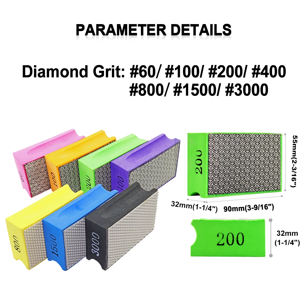 SHDIATOOL Алмазные полировальные колодки ручной инструмент зерно 60-3000 гранитный камень шлифовальный полировальный диск бетон стекло пенопласт