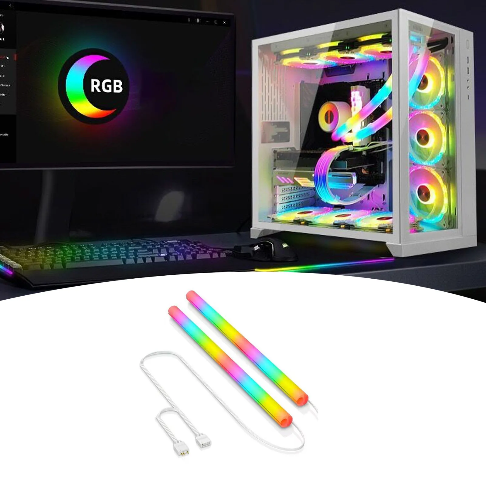 

Water Cooling Pipe Soft Light Strip 360 Degree Panoramic ARGB Water Cooling Tube Professional for Desktop Computer Case