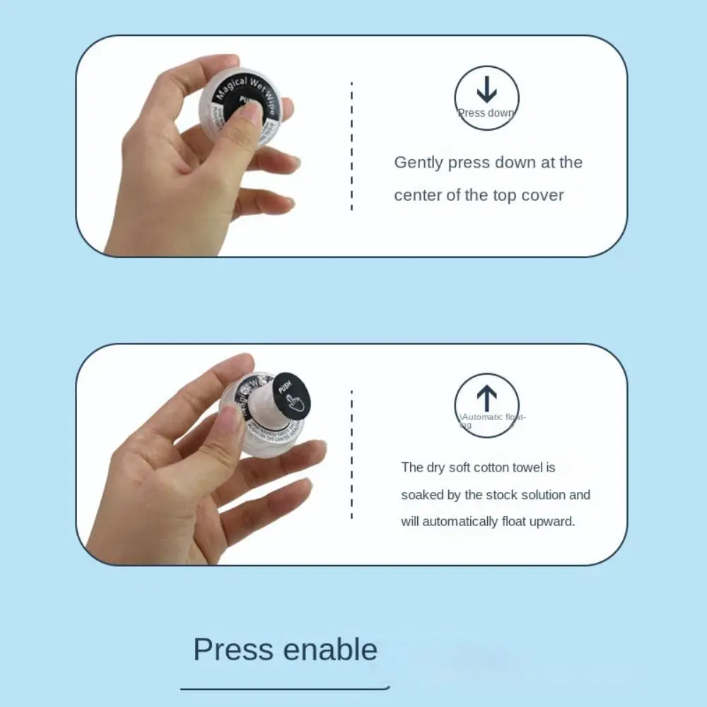 10PCS Magical Washable Press-style Wipes Tear Resistance Portable Mini Face Towels Cleaning Hand Pop Towelette Sports