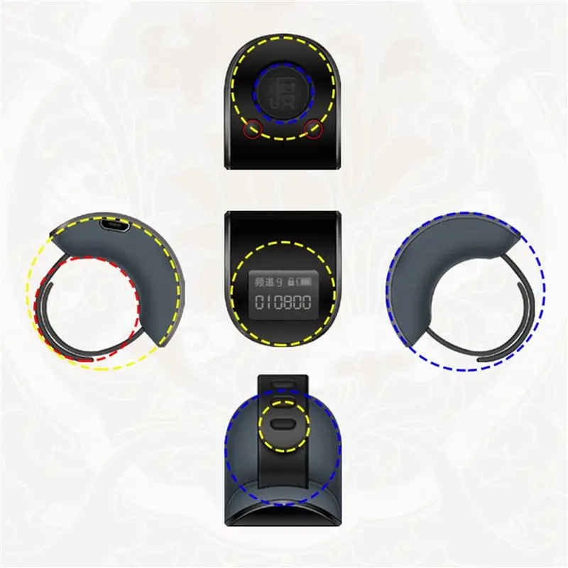 6X Mini Digital LCD Electronic Finger Ring Hand Tally Counter 6 Digit Rechargeable Counters Clicker-Black