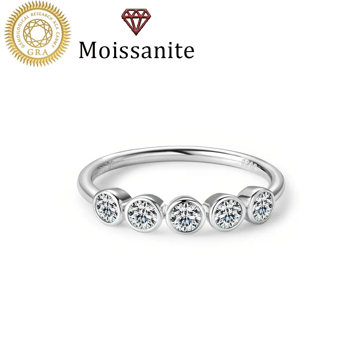 

1 Piece Women's Wedding Ring, Round Bubble Ring for Women, 1.8g S925 Sterling Silver, 0.5 Carat Moissanite, Bohemian Court Style, Engagement, Proposal, Wedding Anniversary, Valentine's Day Gift, Comes with Moissanite Certificate and Exquisite Gift Box Pac