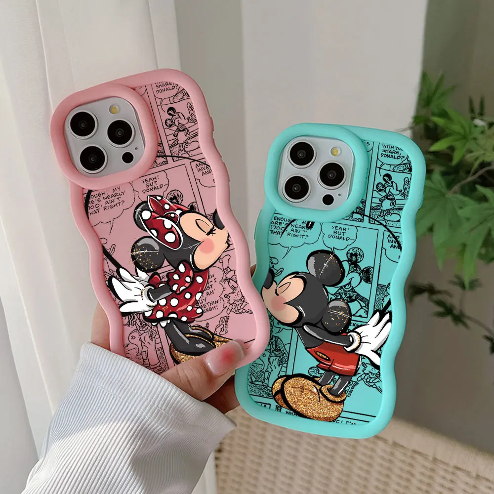 Cute Mickey Minnie Phone Case For OPPO Reno 2 4 5 6 7 7Z 8 8T 10 11 Z Pro 4G 5G Candy Color Soft TPU Back Cover