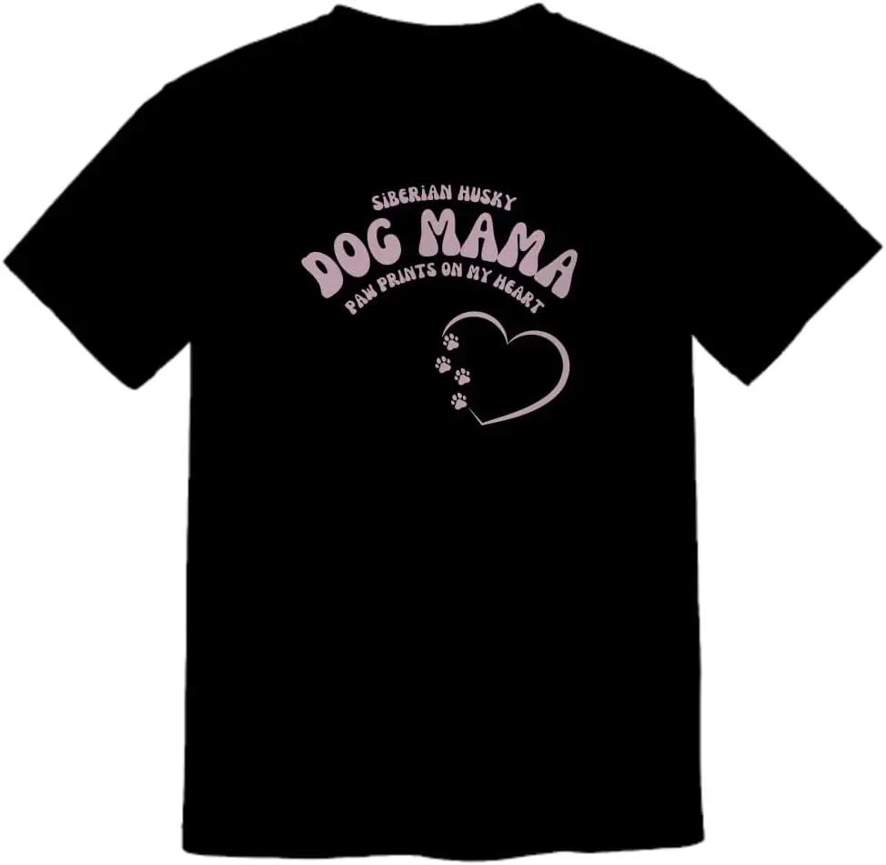 Рубашка с собакой хаски, рубашка для собаки Футболка, удобная футболка премиум-класса с принтом лап. Принт спереди и сзади. Удобная цветная футболка