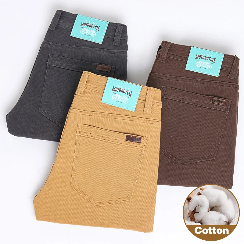 

Модные мужские хлопковые джинсы, удобные эластичные мягкие прямые джинсовые брюки, корейские весенне-осенние деловые повседневные брюки