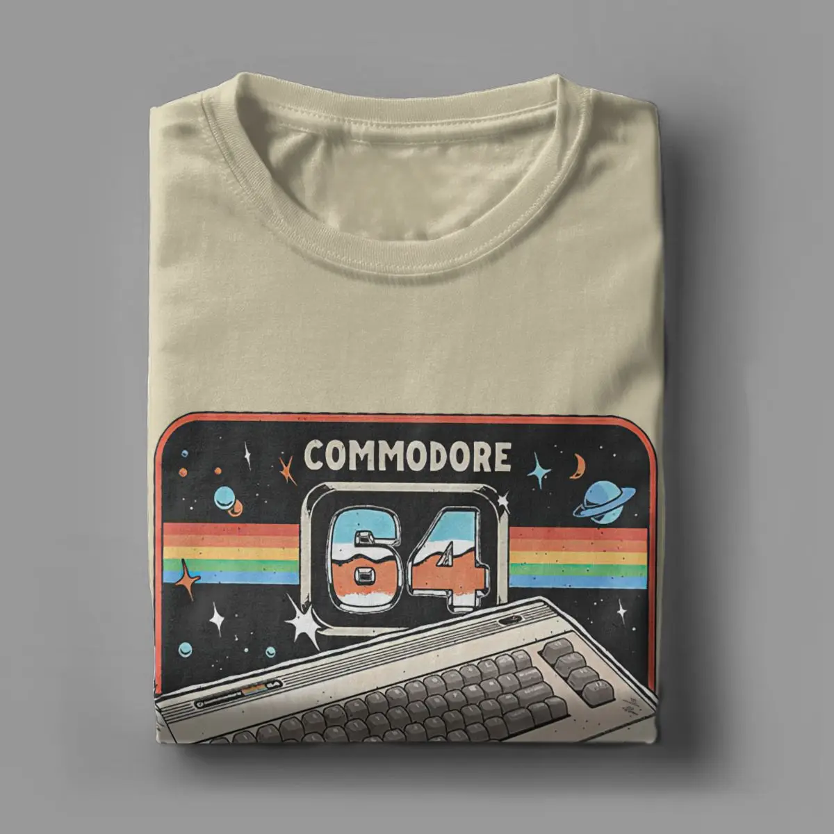 Commodore 64 Advanced Home Computer Men\'s T Shirt Vintage Tee Shirt Short Sleeve Crewneck T-Shirt Pure Cotton Graphic Tops