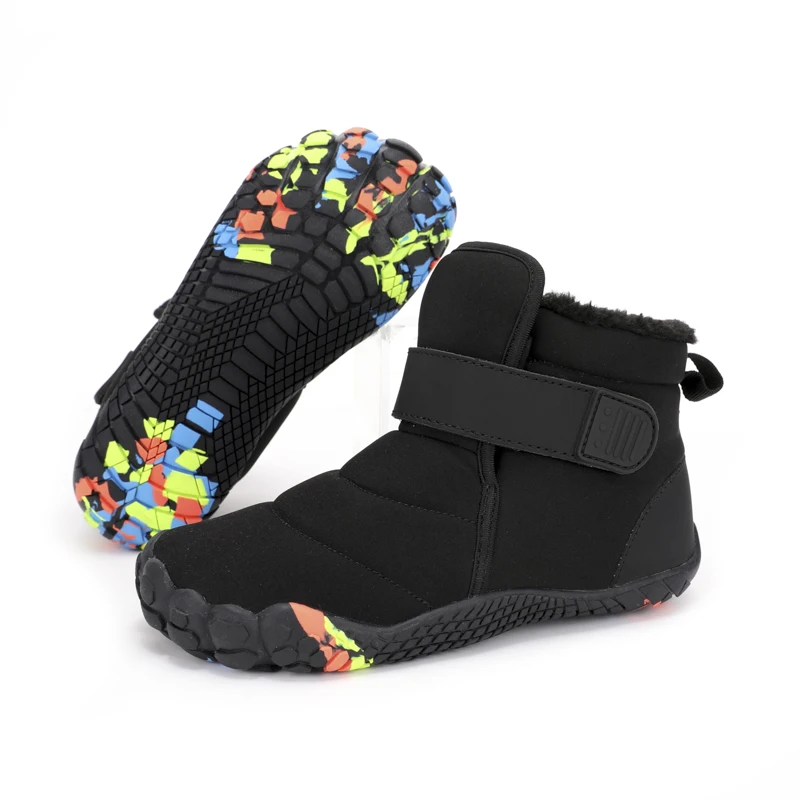 

2025 new children's outdoor wide toe high top casual cotton shoes snow boots
