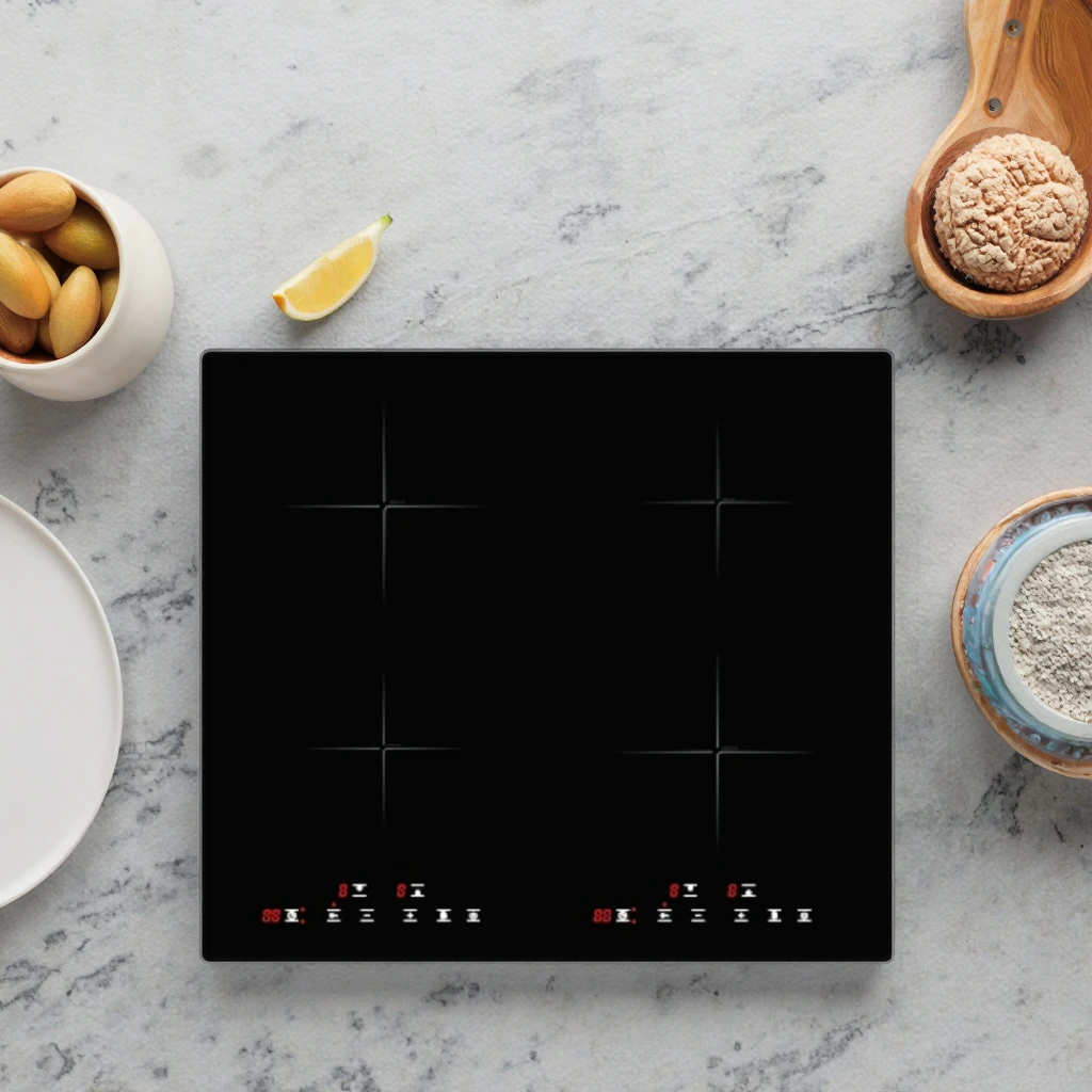 Built-In 4 Burner Kitchen Induction Cooktop Waterproof Smart Cooker with Glass Housing for Pot Cooking for Households