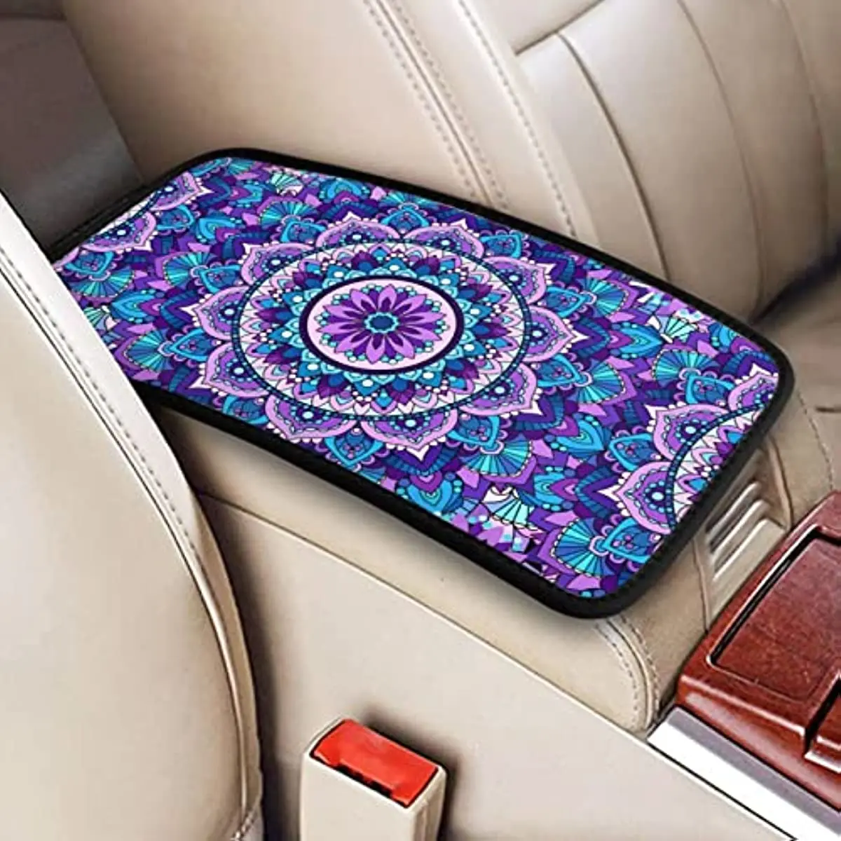 

Mandala Pattern Car Center Console Cover Universal Fit Automobile Armrest Pad Protector Car Decor for Most Vehicle SUV