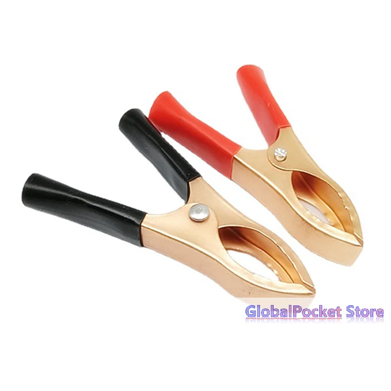 

2Pcs 30A Red + Black Crocodile Car Caravan Van Battery Test Lead Clips Best Promotion Alligator Clips Connector Plug Power