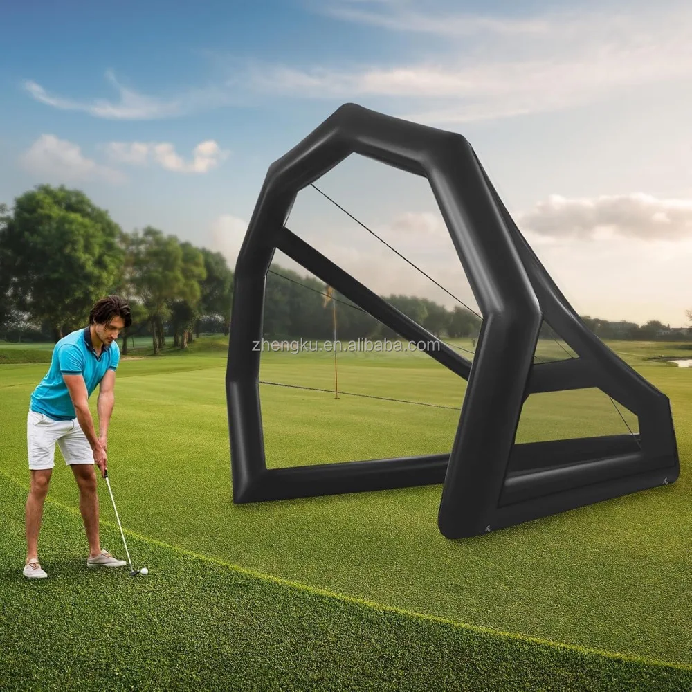 Inflatable Golf Practice Swing Simulator Net Cage Tent Golf Hitting Net, Swing Practice Nets Pro Golf Training Equipment