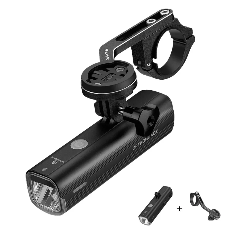 OFFBONDAGE Bike Light 1000LM Type-C Charging MTB Road Cycling Highlight Bike Light Front Lamp 4500mAh IPX6 Bicycle Accessories