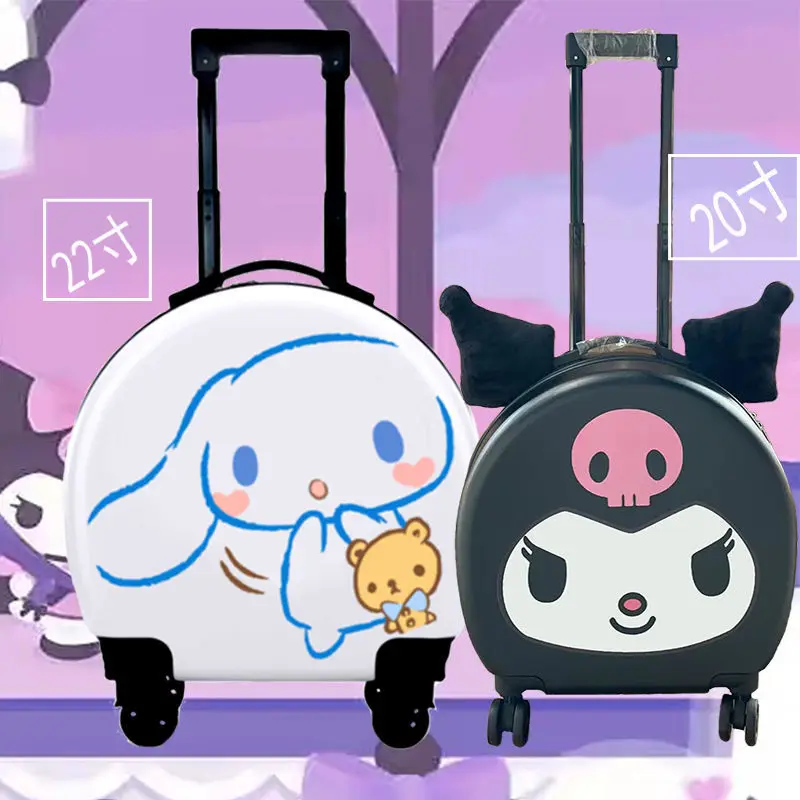 Cartoon Sanrioed Kuromi Abs Suitcase Cinnamoroll Universal Trunk Anime Student 20 Inches Trolley Case Password Box Board Plane